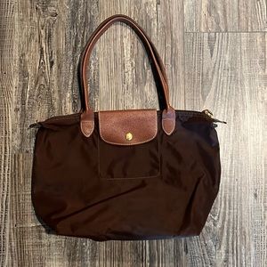 Longchamp Le Pliage Original Top Handle Bag Brown Canvas